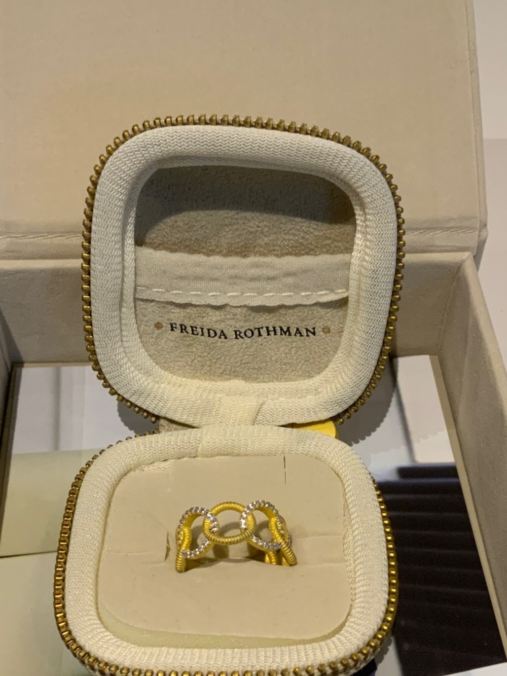 Freida Rothman Gold and Silver Linked Ring